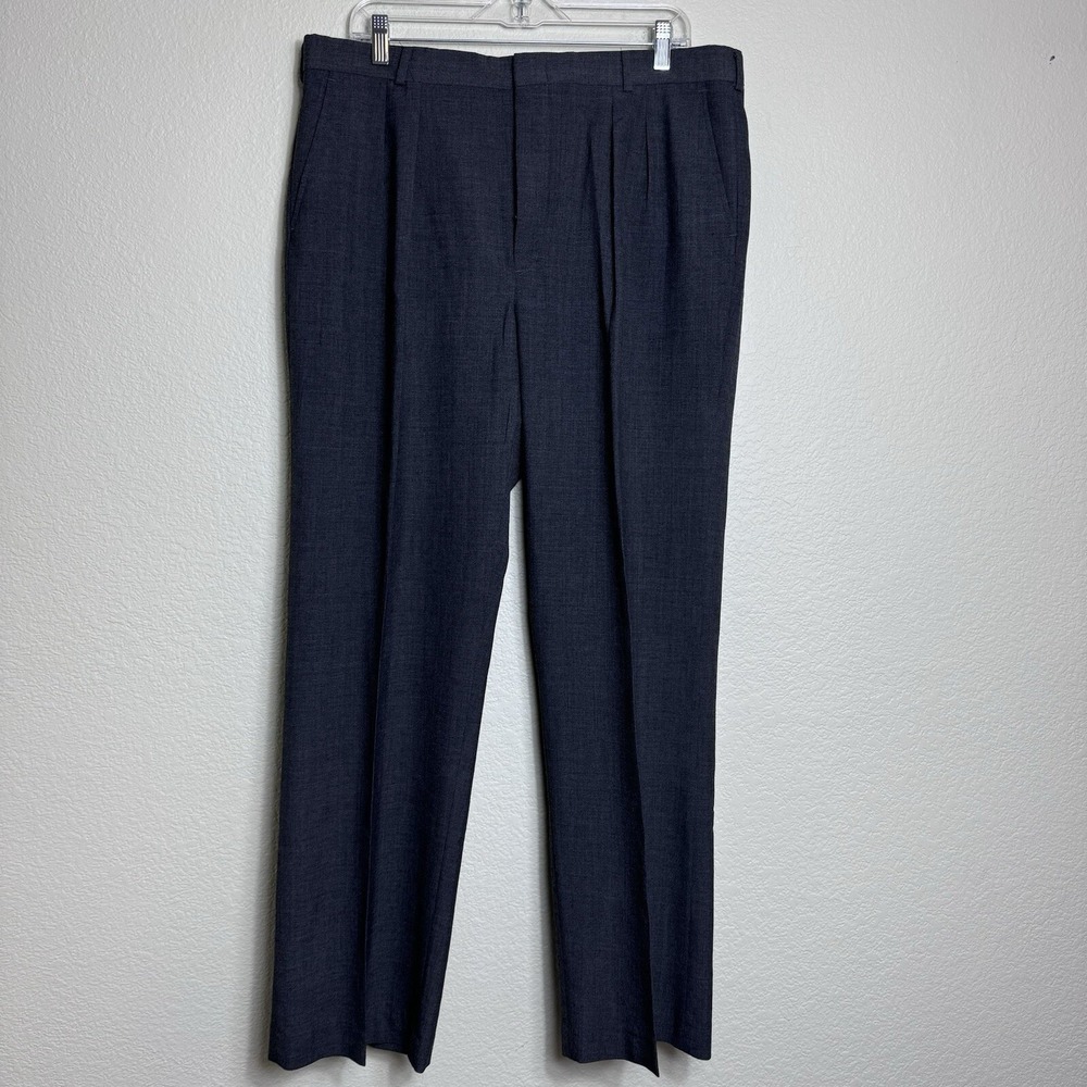 Neil Martin Men's Wool Blend Gray Pleated Pants Made in USA 38x32